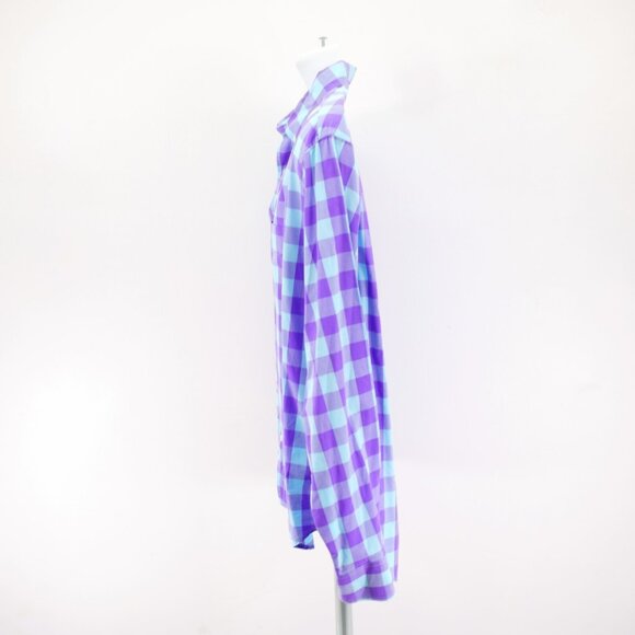 Bonobos XL Standard Fit Teal Purple Plaid Cotton Button Down Pocket Long Sleeve - Picture 5 of 9